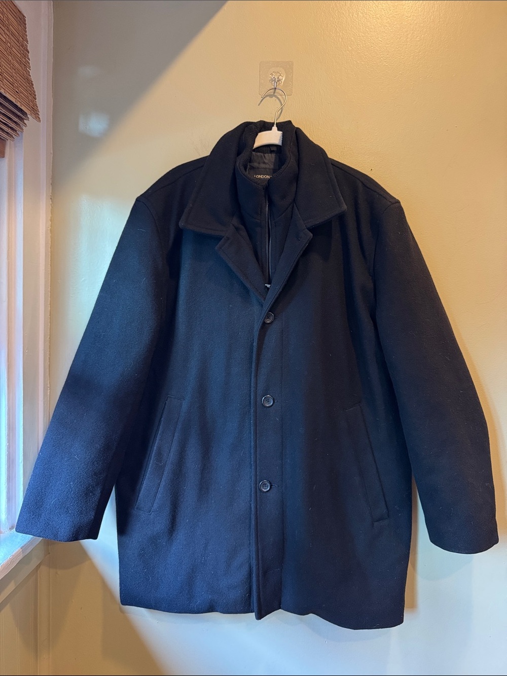 London Fog Men's Black Pea Coat